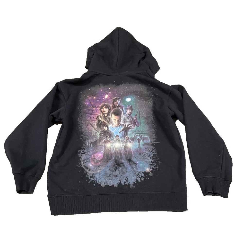 H&M Stranger Things Hoodie Youth 8/10 - Black